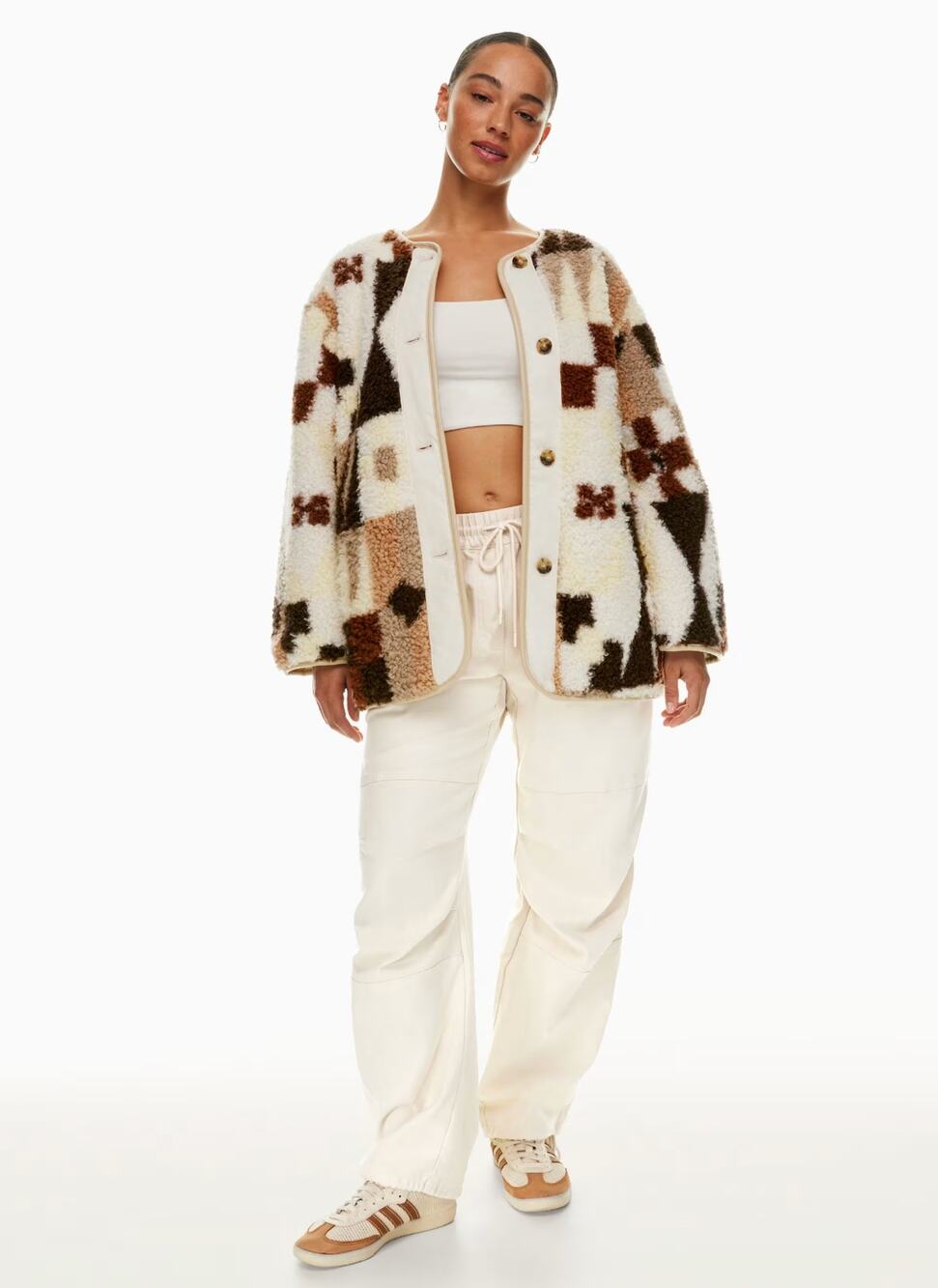 Aritzia Wilfred Free River Sherpa Liner Jacket Ryegrass Yellow Cognac Medium